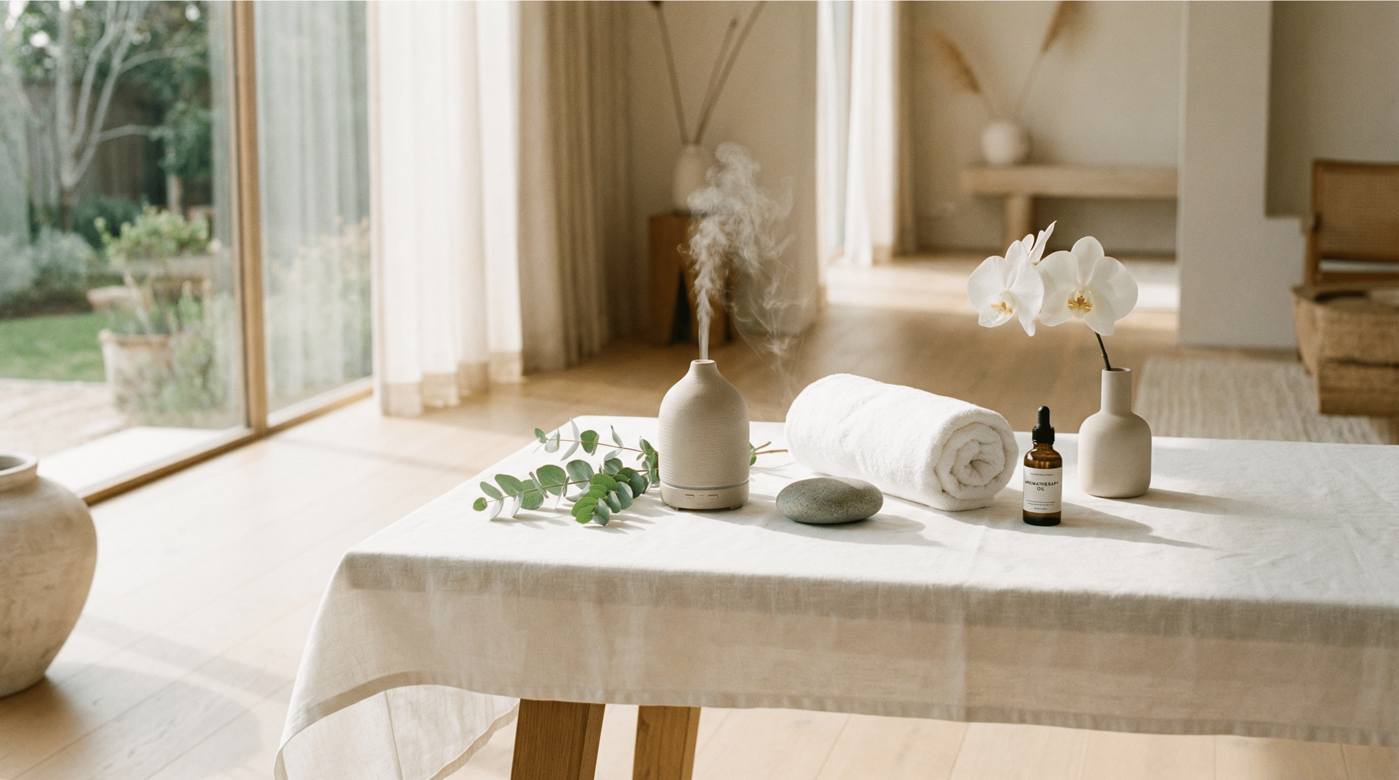 Relaxing spa room setup for holistic wellness at A Silent Moment